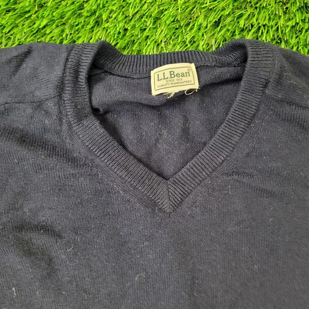 Vintage 90s MOD LL-Bean Sweater Womens Large 21x24 Black USA